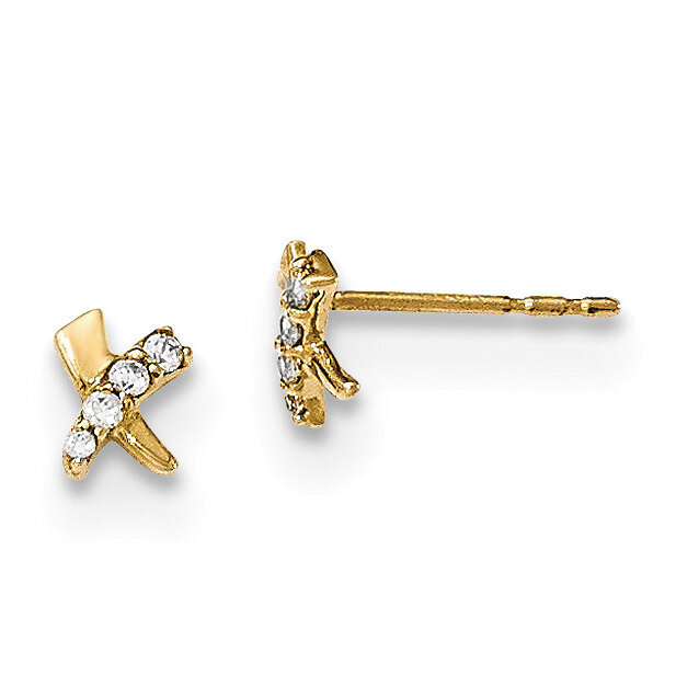 Madi K CZ Diamond Post Earrings 14k Gold SE2445, MPN: SE2445, 191101364778