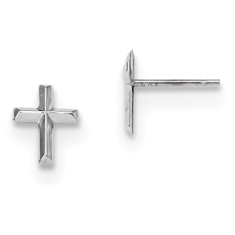 Polished Cross Post Earrings 14k white Gold SE2543, MPN: SE2543, 716838157068