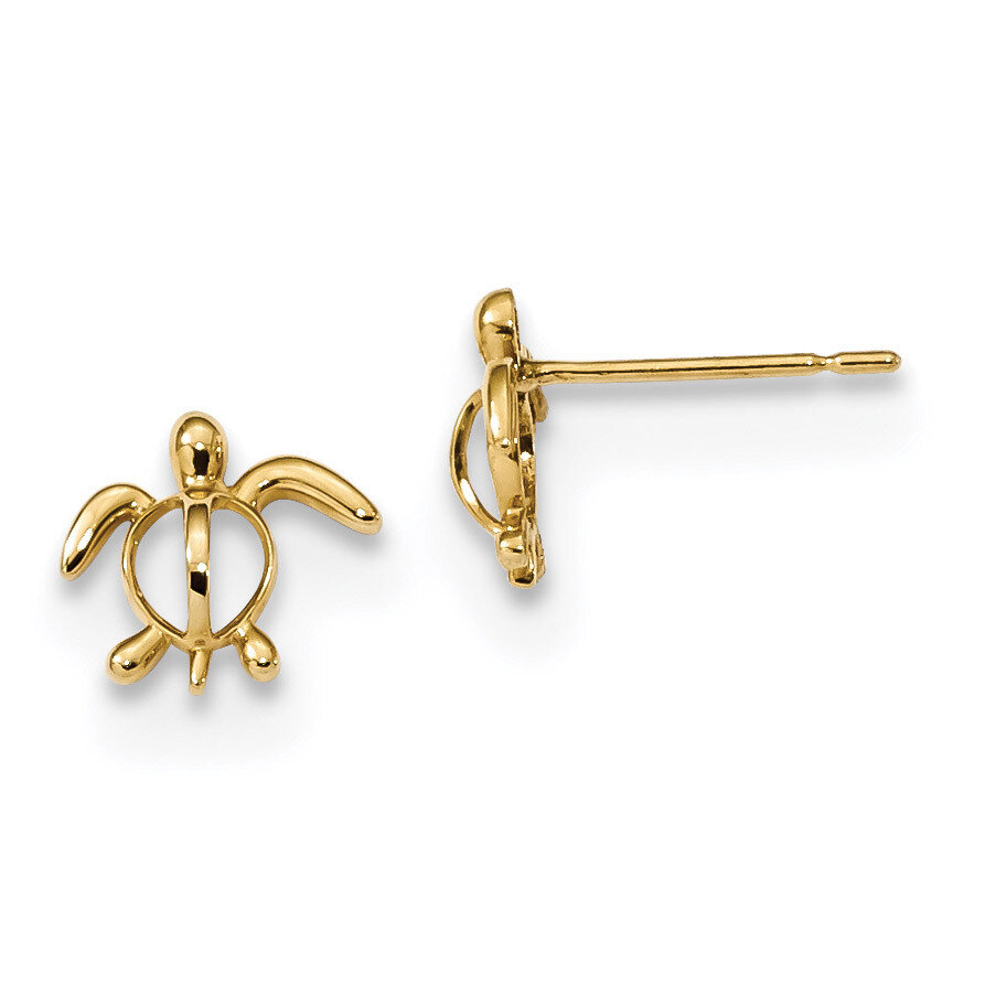 Madi K Childrens Sea Turtle Post Earrings 14k Gold SE2560, MPN: SE2560, 191101078019