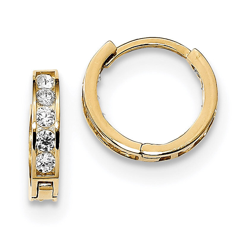 Madi K Round/Square CZ Diamond Reversible Hinged Hoop Earrings 14k Gold SE2581, MPN: SE2581, 191101…
