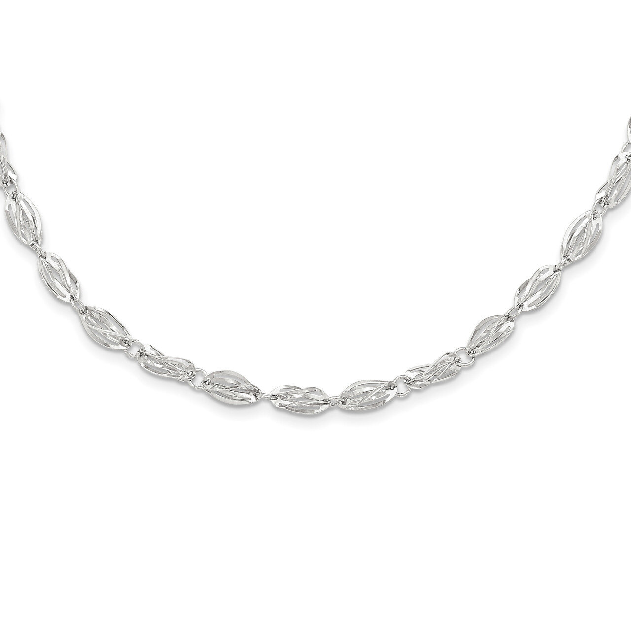 18 Inch Fancy Link Necklace 14k white Gold SF2198-18, MPN: SF2198-18, 886774368153