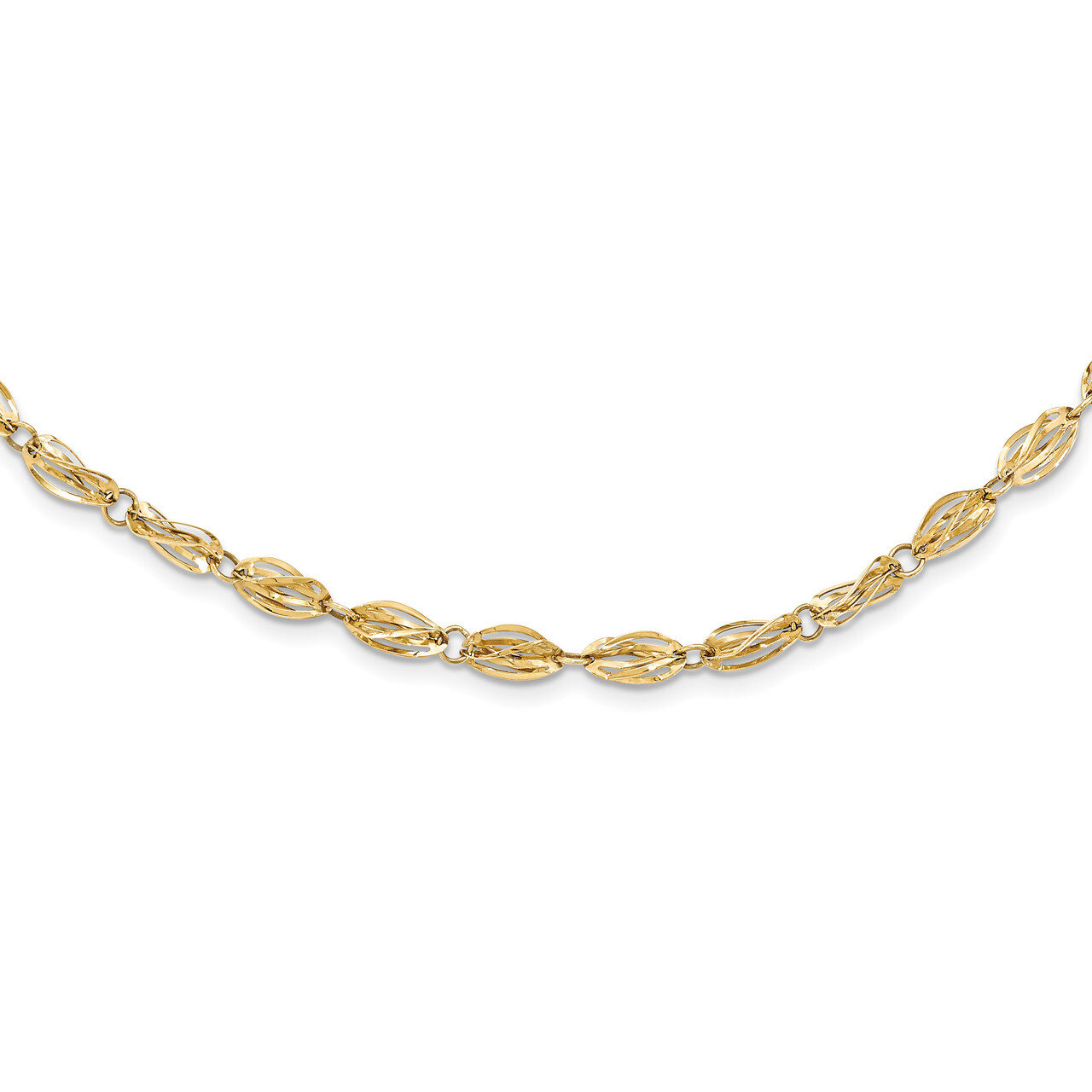 18 Inch Fancy Link Necklace 14k Gold SF2200-18