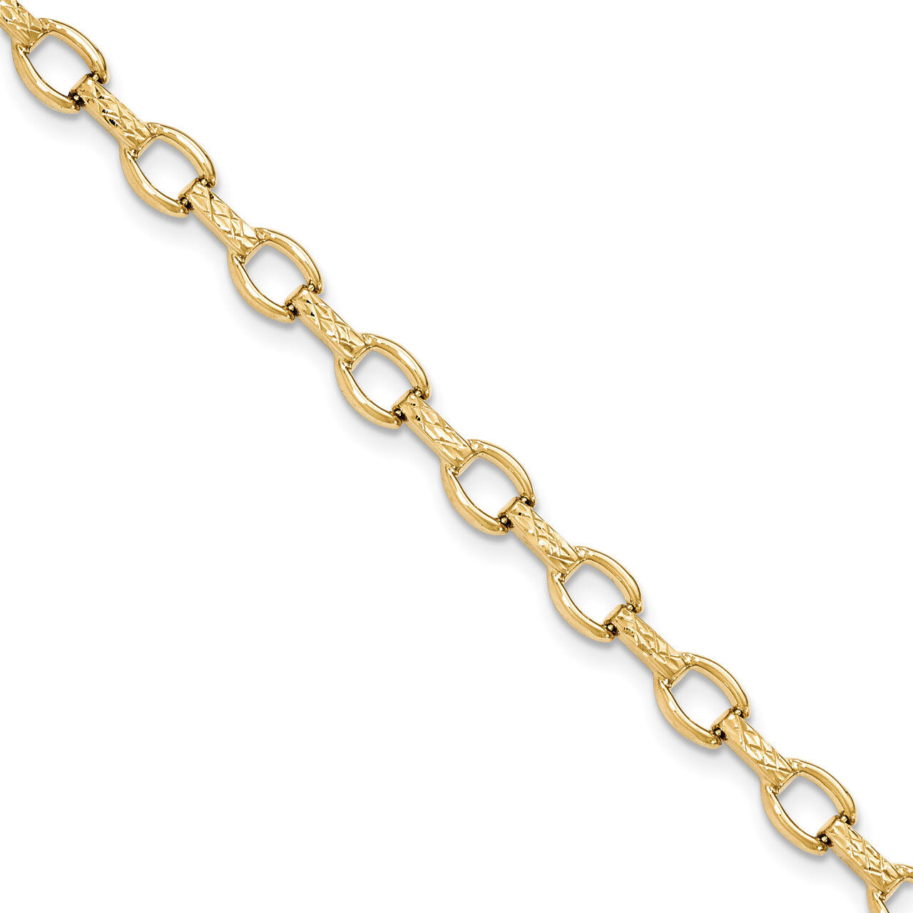 7 Inch Diamond Cut Fancy Link Bracelet 14k Gold SF2206-7, MPN: SF2206-7, 886774565163