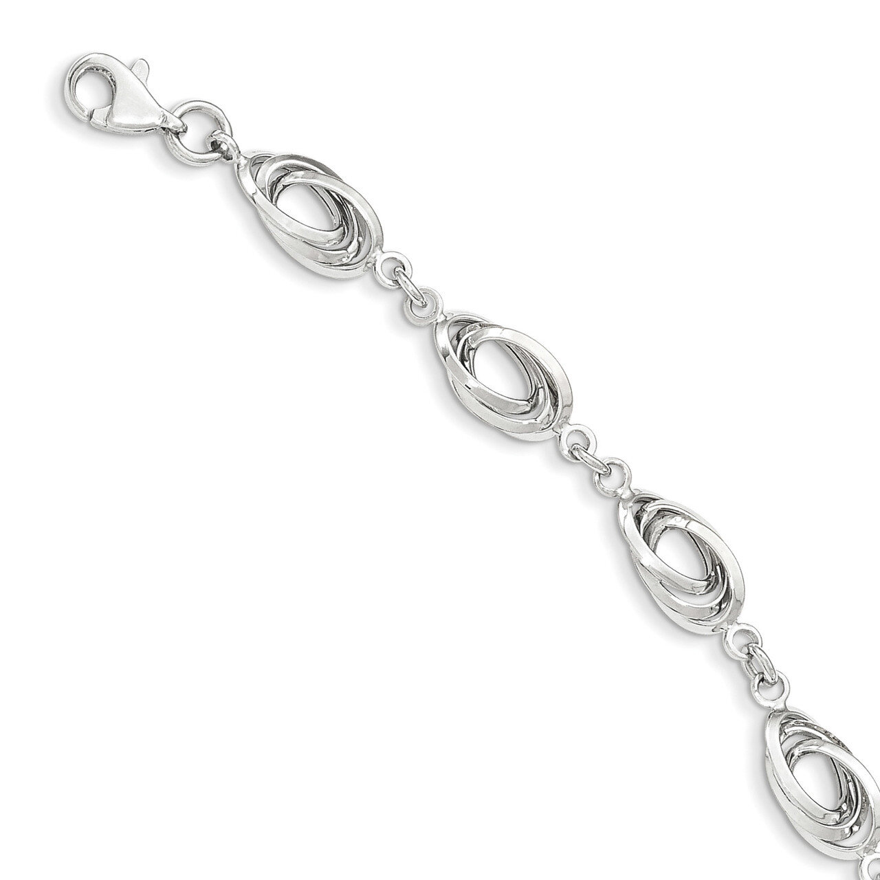 7.5 Inch Fancy Link Bracelet 14k white Gold SF2313-7.5