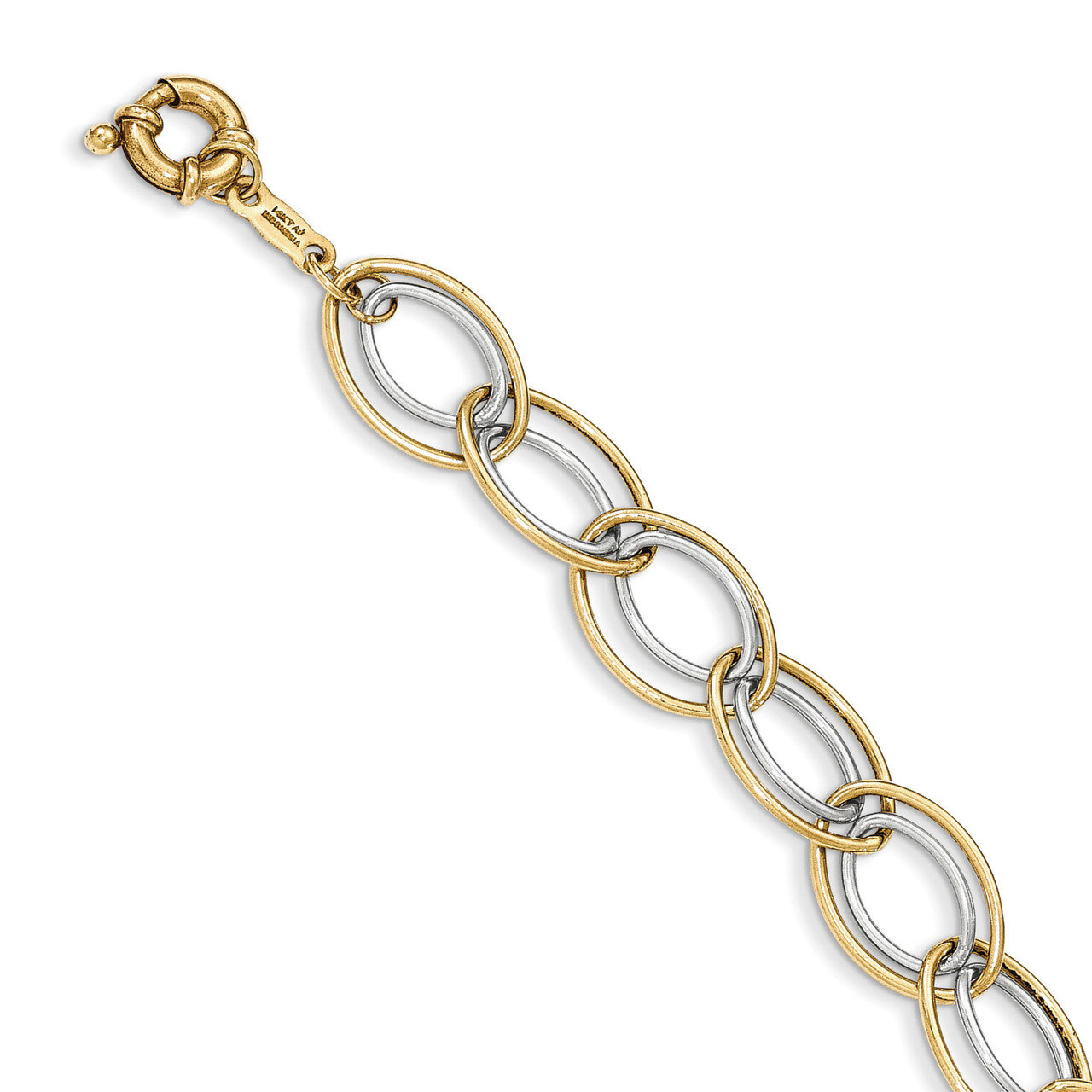7.5 Inch Fancy Oval Link Bracelet 14K Two Tone Gold SF2314-7.5, MPN: SF2314-7.5, 191101365614
