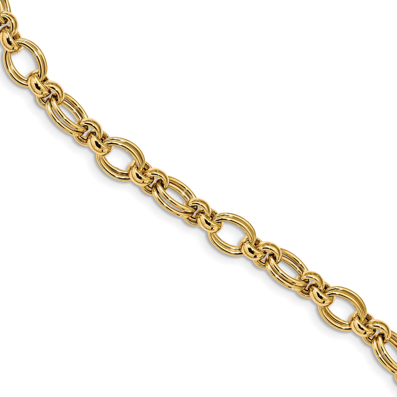 7.5 Inch Fancy Link Bracelet 14k Gold Polished SF2328-7.5