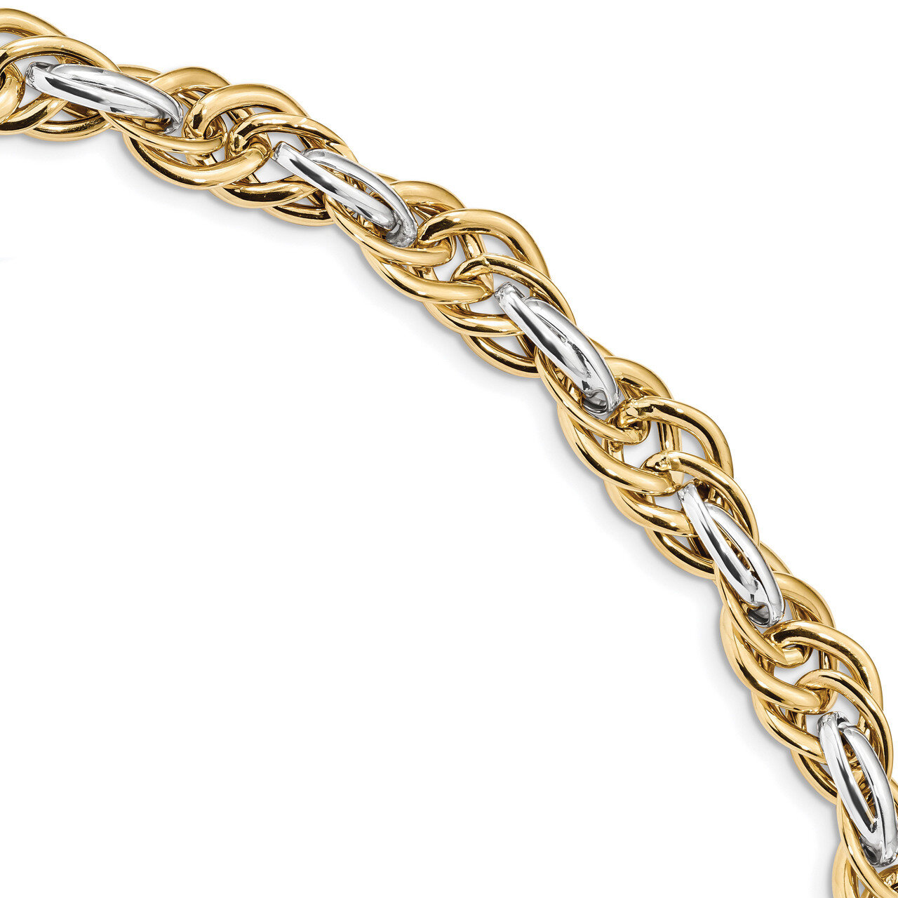 8.25 Inch Polished Fancy Link Bracelet 14k Two-Tone Gold SF2351-8.25, MPN: SF2351-8.25, 191101980947
