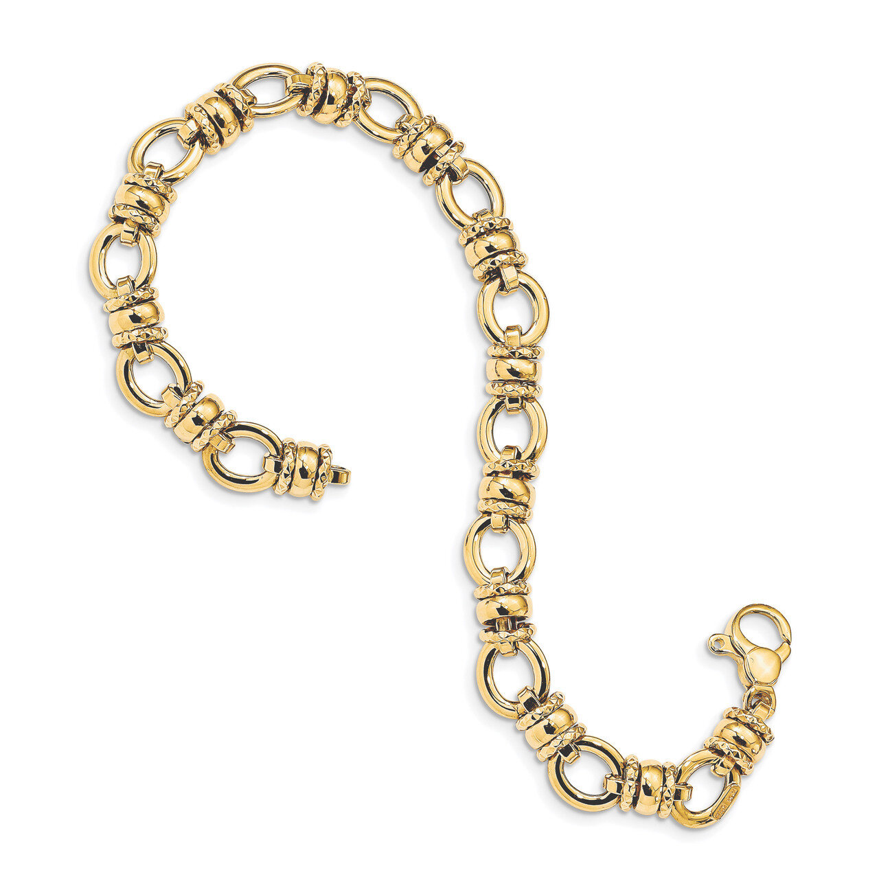 7.75 Inch Textured Fancy Link Bracelet 14k Gold Polished SF2395-7.75, MPN: SF2395-7.75, 191101981067