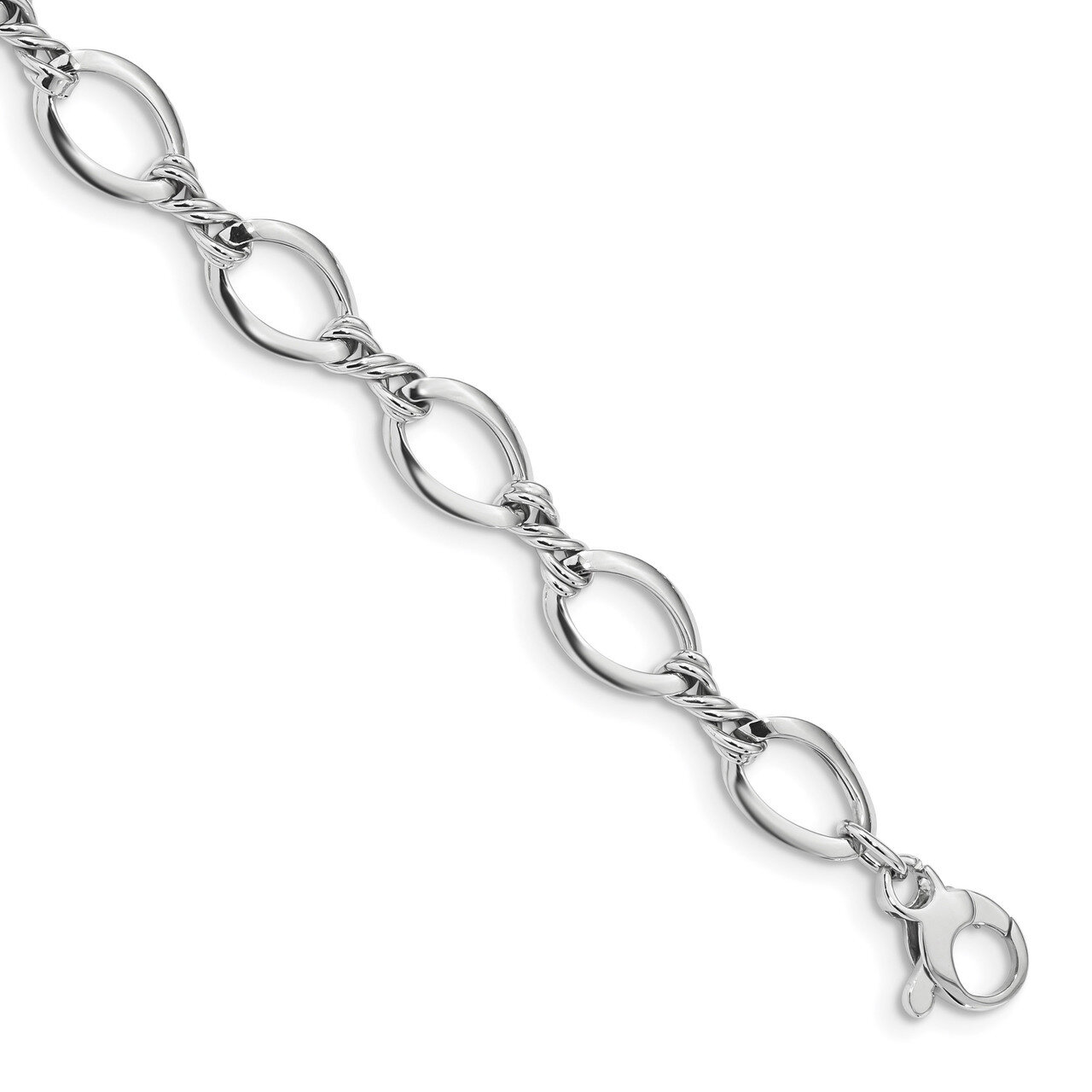 7.5 Inch Fancy Link Bracelet 14k white Gold SF2420-7.5