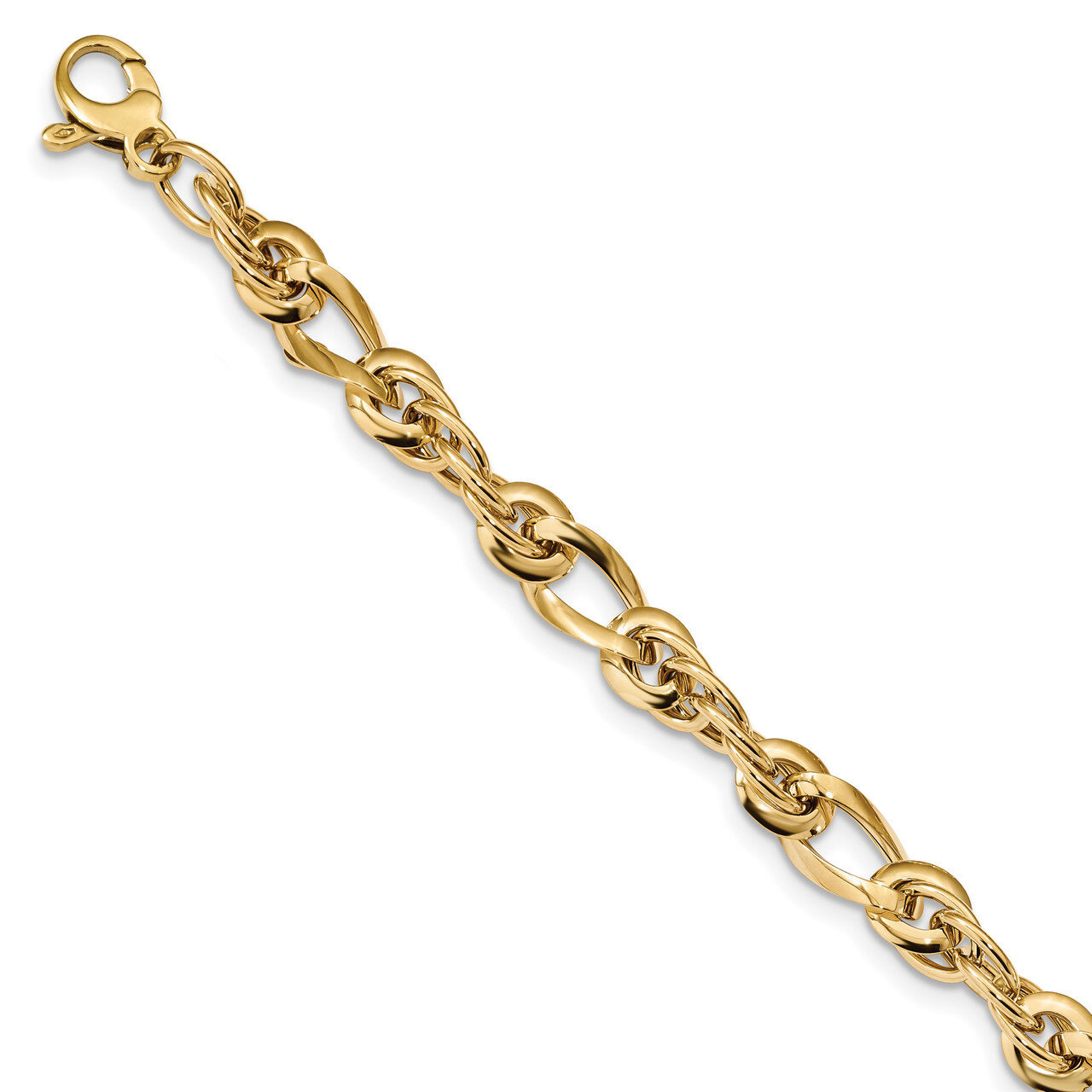 7 Inch Fancy Link 7in Bracelet 14k Gold Polished SF2422-7