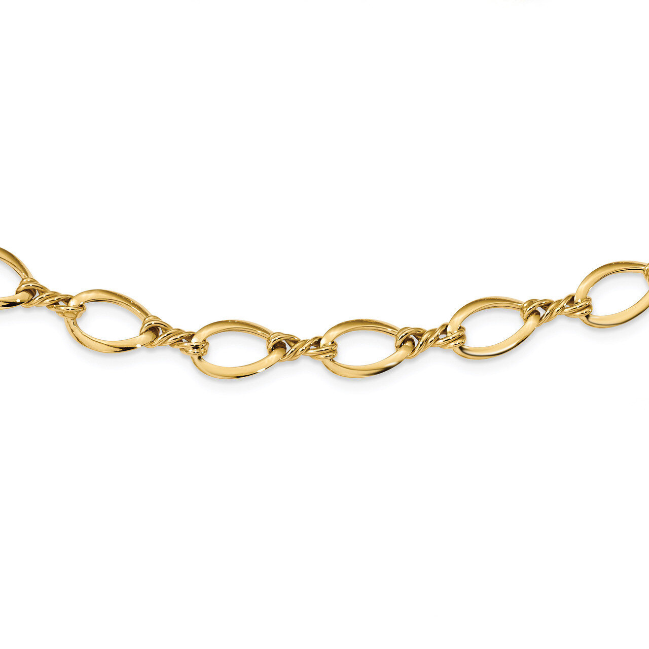 18 Inch Fancy Link Necklace 14k Gold SF2430-18