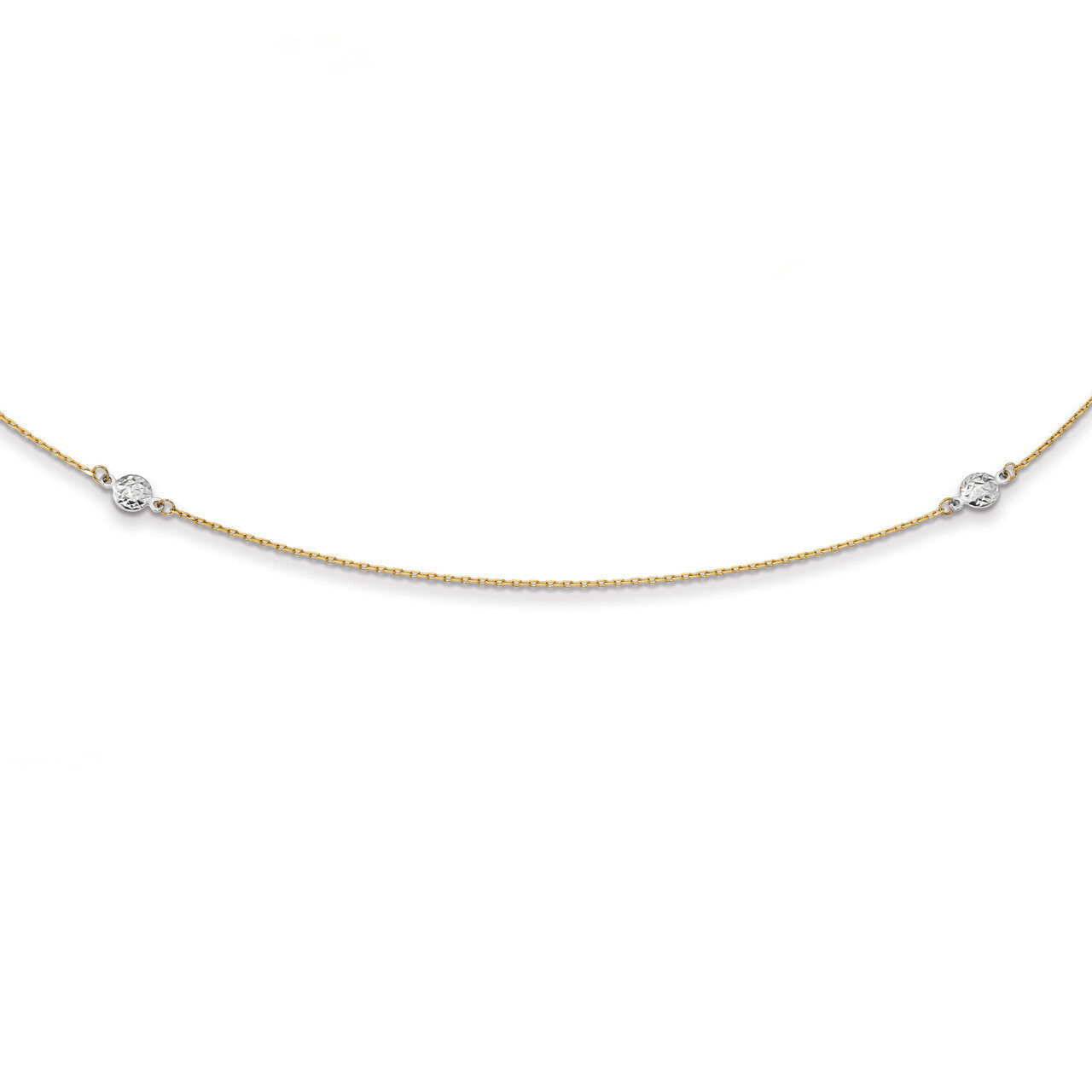 36 Inch Polished and Textured Circles Necklace 14k Two-Tone Gold SF2455-36, MPN: SF2455-36, 8839570…
