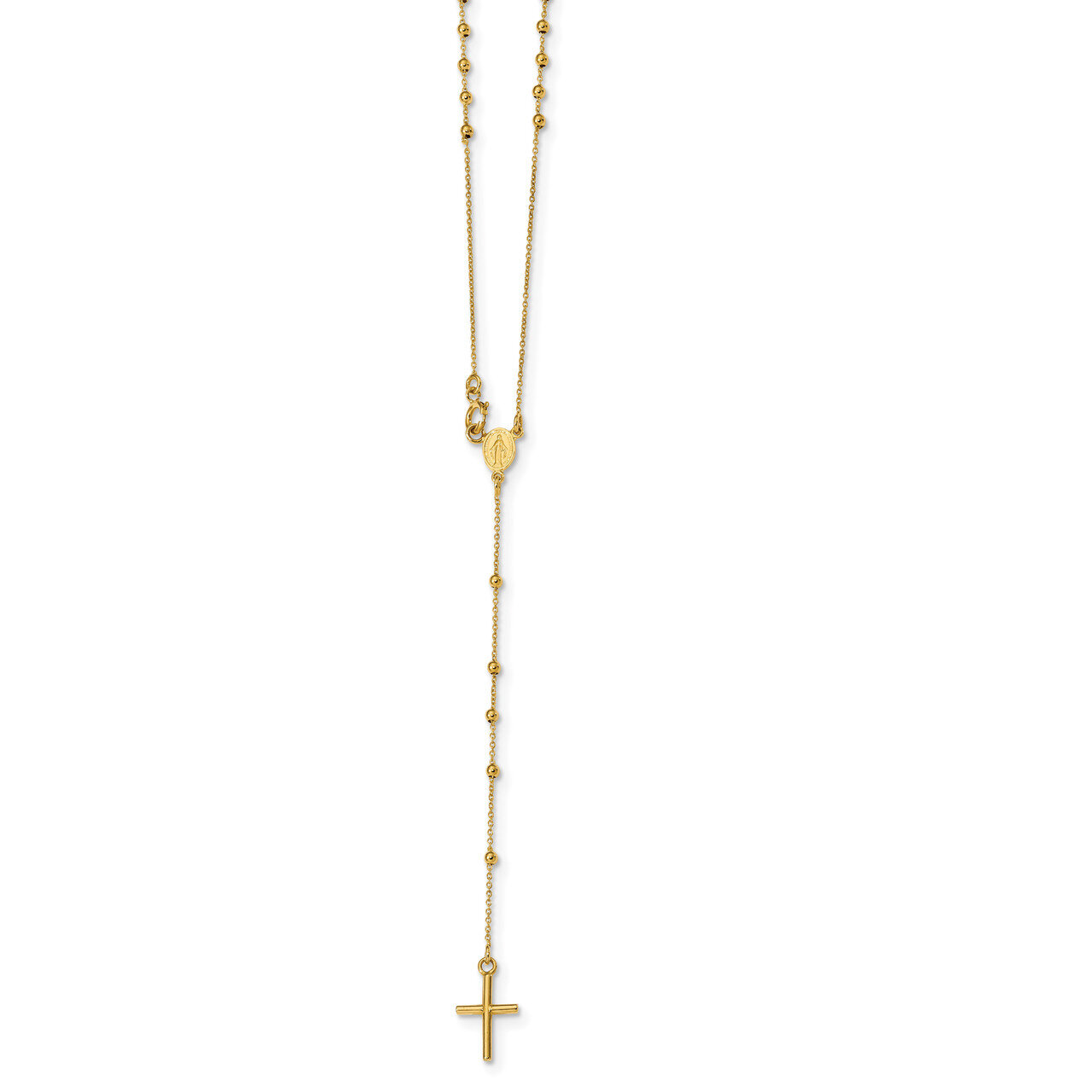 16.5 Inch Rosary Necklace 14k Gold Polished SF2514-16.5