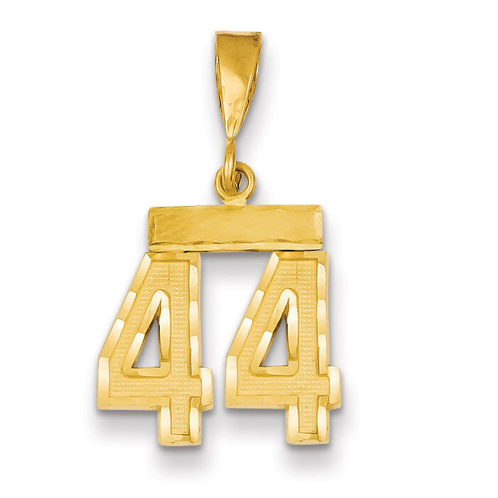 Number 44 Charm 14k Gold Small Diamond-cut SN44, MPN: SN44, 883957104386