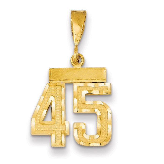 Number 45 Charm 14k Gold Small Diamond-cut SN45, MPN: SN45, 883957104393