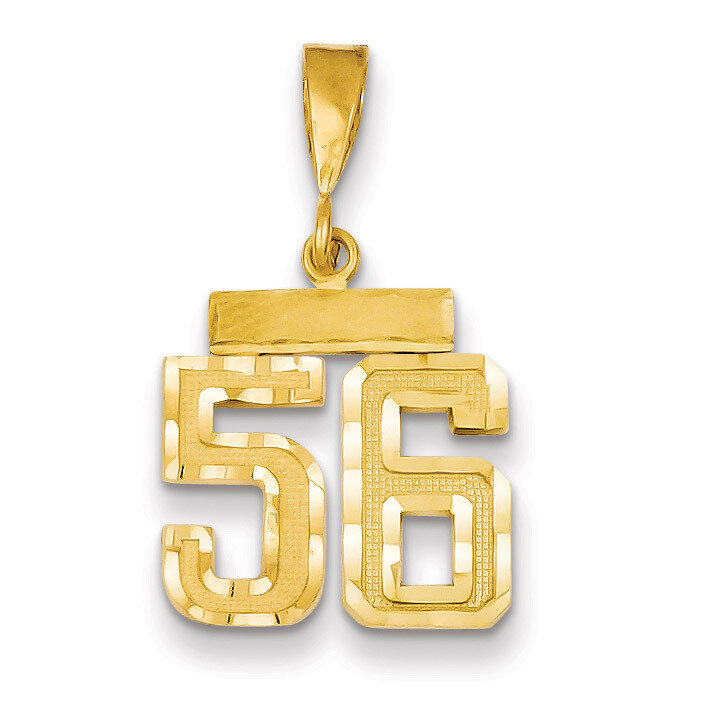 Number 56 Charm 14k Gold Small Diamond-cut SN56, MPN: SN56, 883957104515
