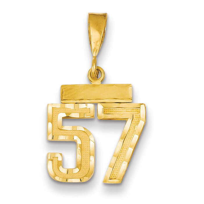 Number 57 Charm 14k Gold Small Diamond-cut SN57, MPN: SN57, 883957104522