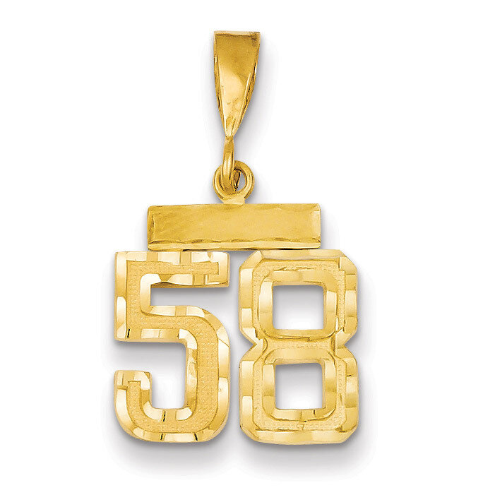 Number 58 Charm 14k Gold Small Diamond-cut SN58, MPN: SN58, 883957104539