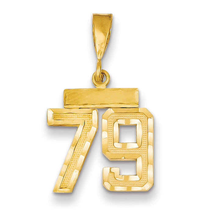 Number 79 Charm 14k Gold Small Diamond-cut SN79, MPN: SN79, 883957110035