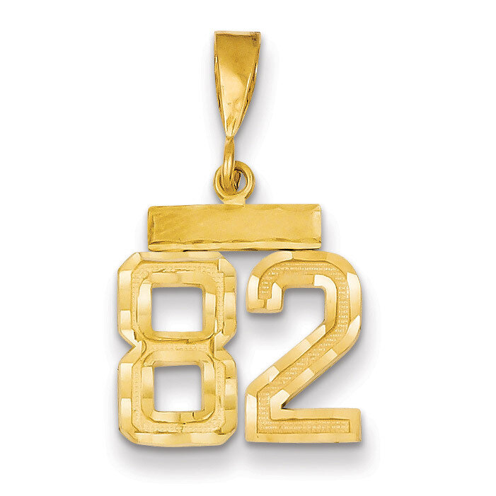 Number 82 Charm 14k Gold Small Diamond-cut SN82, MPN: SN82, 883957111216
