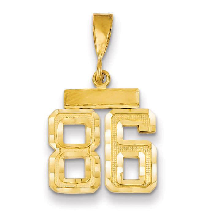 Number 86 Charm 14k Gold Small Diamond-cut SN86, MPN: SN86, 883957111254
