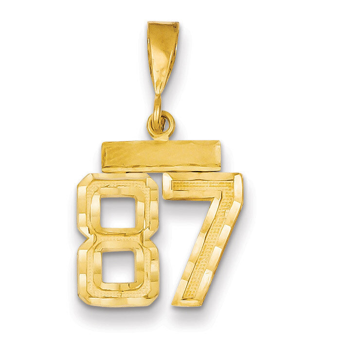 Number 87 Charm 14k Gold Small Diamond-cut SN87, MPN: SN87, 883957111261