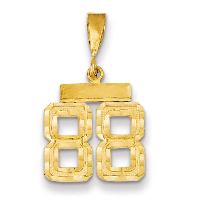 Number 88 Charm 14k Gold Small Diamond-cut SN88, MPN: SN88, 883957111278