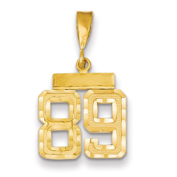 Number 89 Charm 14k Gold Small Diamond-cut SN89