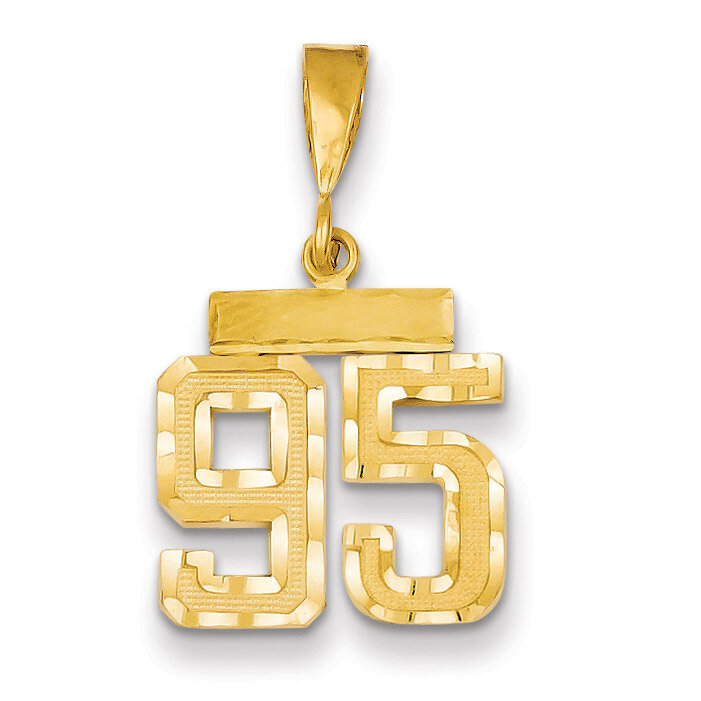 Number 95 Charm 14k Gold Small Diamond-cut SN95, MPN: SN95, 883957111353