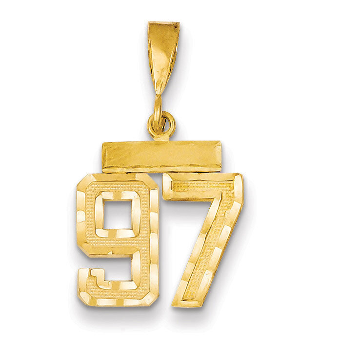 Number 97 Charm 14k Gold Small Diamond-cut SN97, MPN: SN97, 883957111377