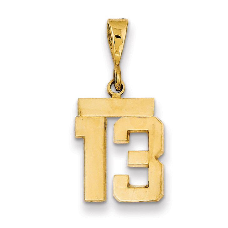 Number 13 Charm 14k Gold Small Polished SP13, MPN: SP13, 883957140711