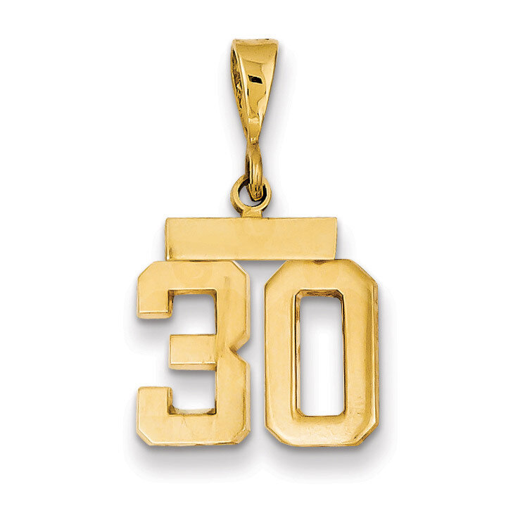 Number 30 Charm 14k Gold Small Polished SP30, MPN: SP30, 883957140940
