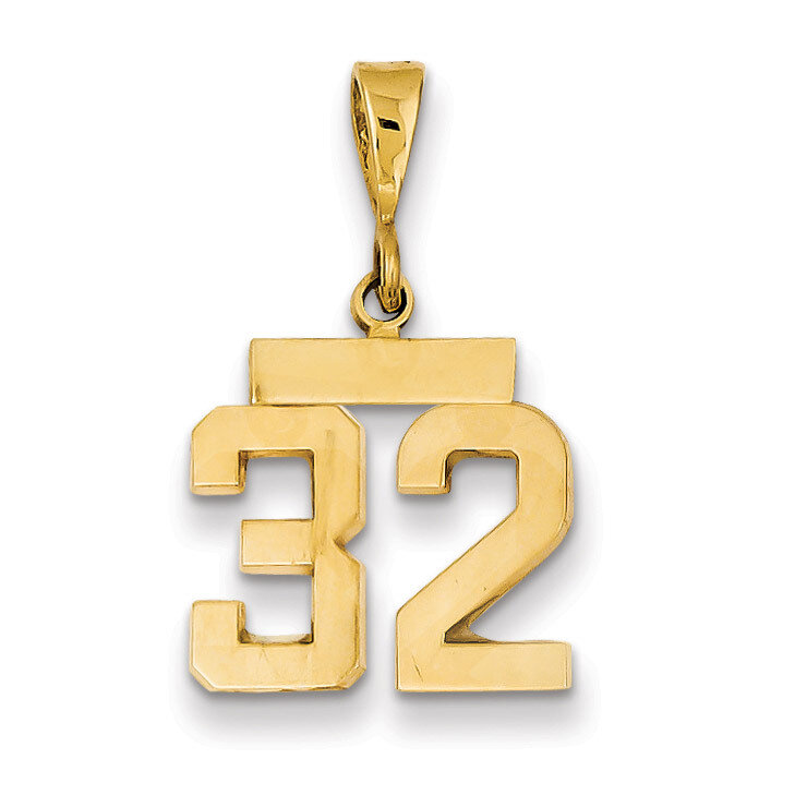 Number 32 Charm 14k Gold Small Polished SP32, MPN: SP32, 883957140988
