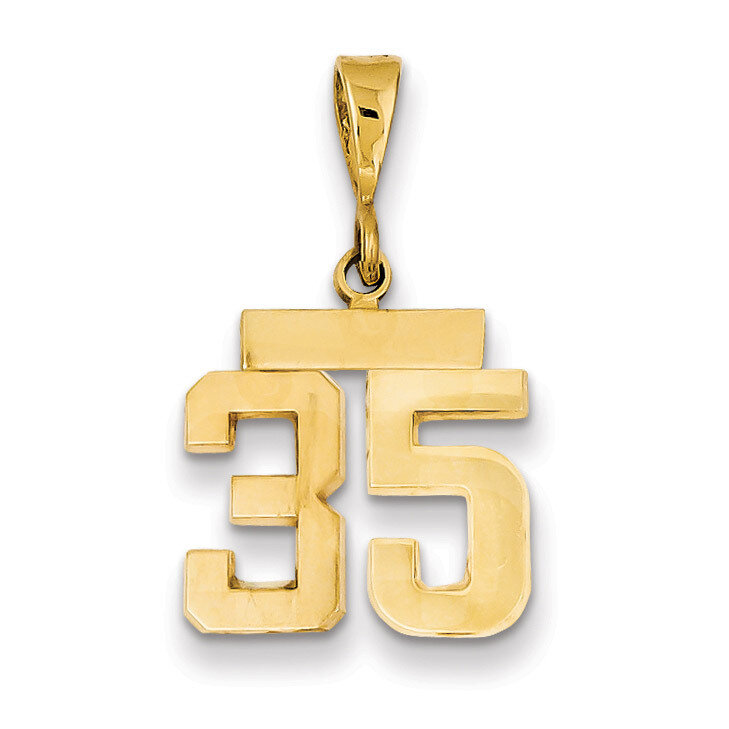 Number 35 Charm 14k Gold Small Polished SP35, MPN: SP35, 883957141077