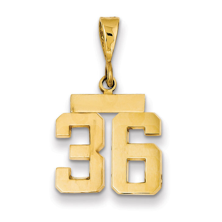 Number 36 Charm 14k Gold Small Polished SP36, MPN: SP36, 883957141091