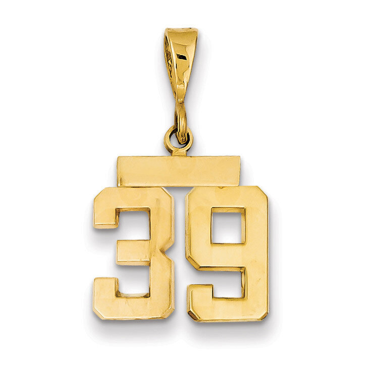 Number 39 Charm 14k Gold Small Polished SP39, MPN: SP39, 883957141138