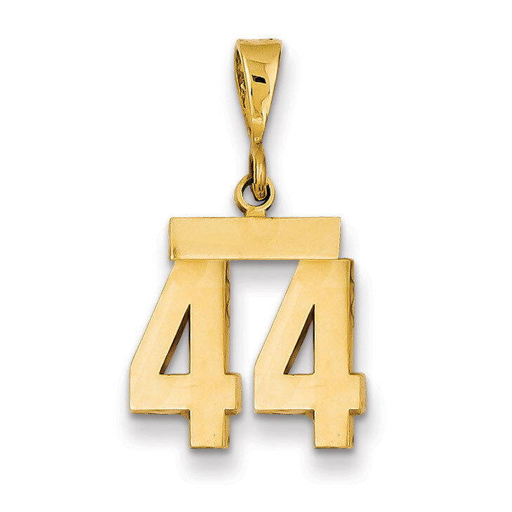 Number 44 Charm 14k Gold Small Polished SP44, MPN: SP44, 883957141213
