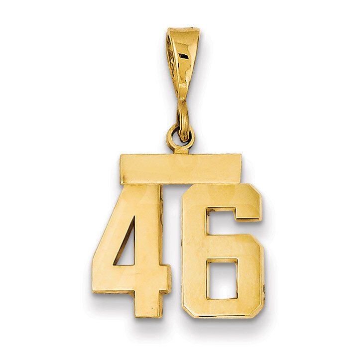 Number 46 Charm 14k Gold Small Polished SP46, MPN: SP46, 883957141237