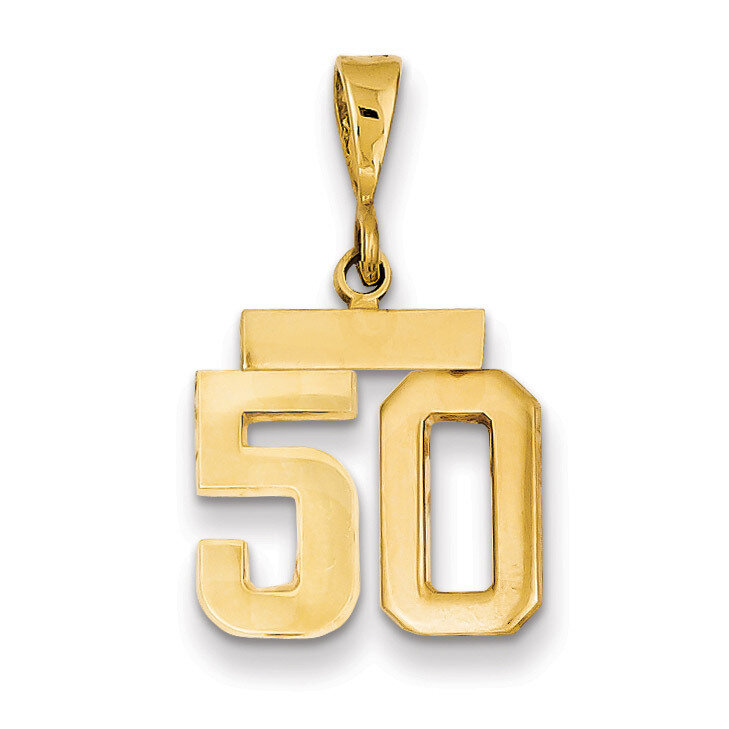 Number 50 Charm 14k Gold Small Polished SP50, MPN: SP50, 883957141275