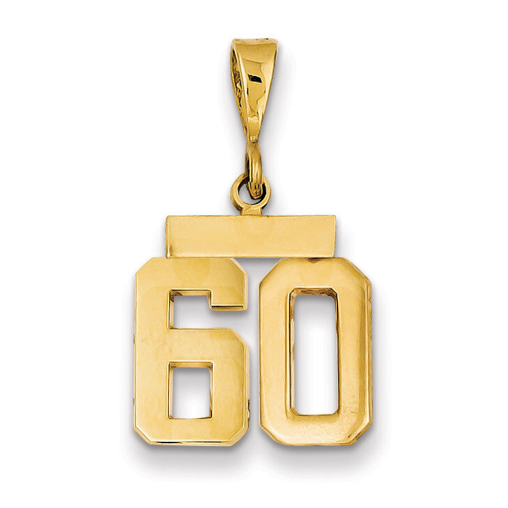 Number 60 Charm 14k Gold Small Polished SP60, MPN: SP60, 883957141374