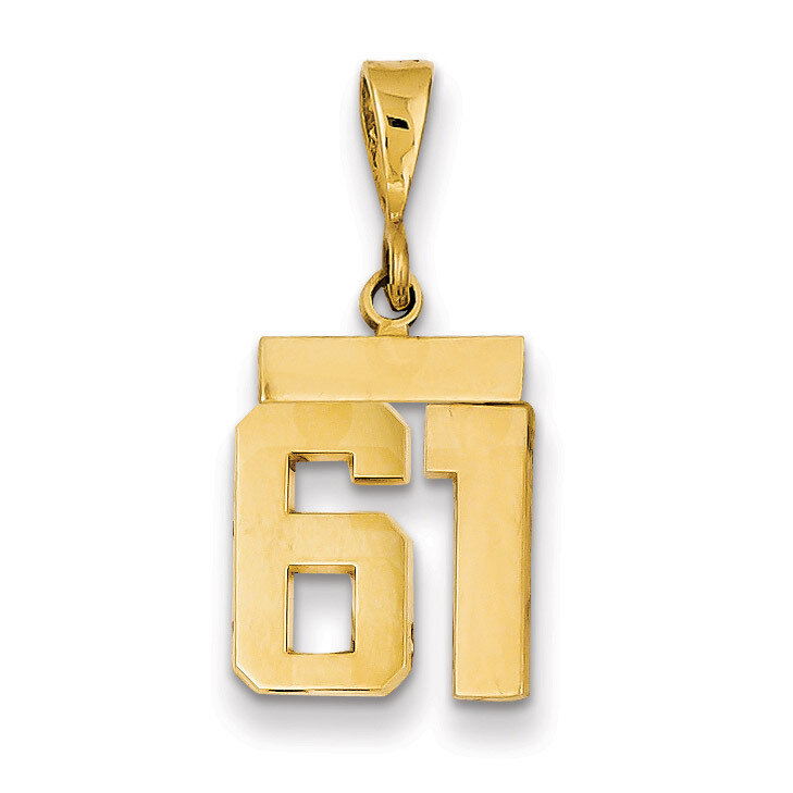 Number 61 Charm 14k Gold Small Polished SP61, MPN: SP61, 883957141381
