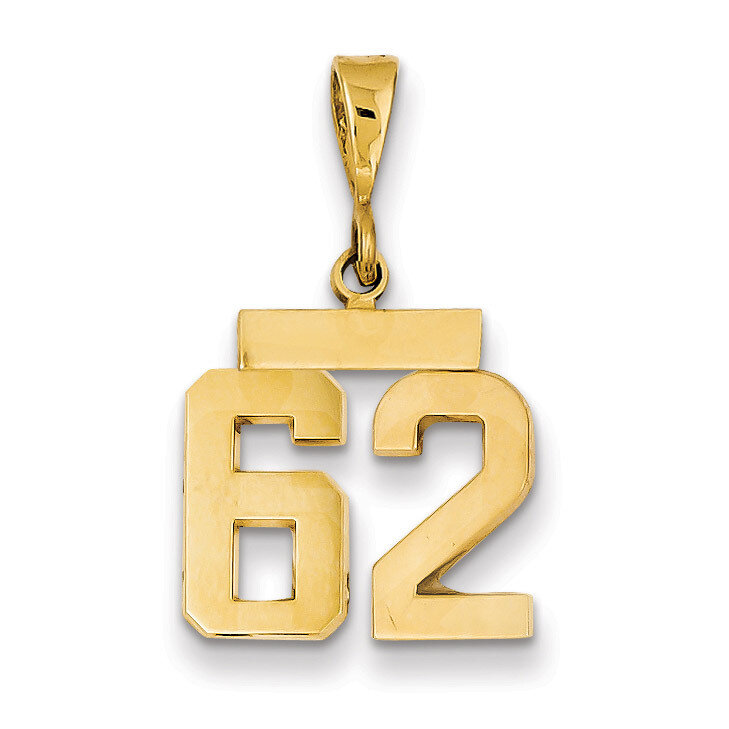 Number 62 Charm 14k Gold Small Polished SP62, MPN: SP62, 883957141398