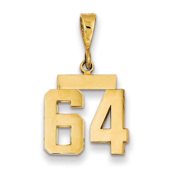 Number 64 Charm 14k Gold Small Polished SP64, MPN: SP64, 883957141411