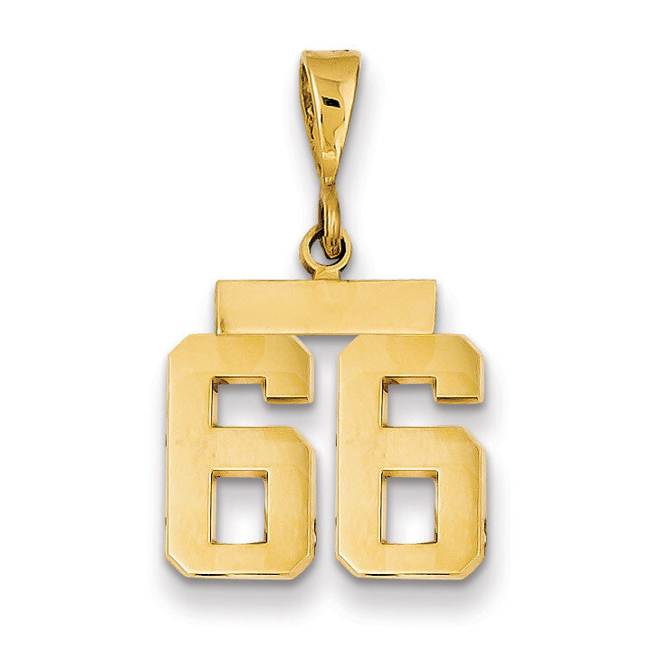 Number 66 Charm 14k Gold Small Polished SP66, MPN: SP66, 883957141435