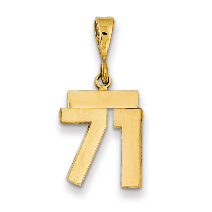 Number 71 Charm 14k Gold Small Polished SP71, MPN: SP71, 883957143804