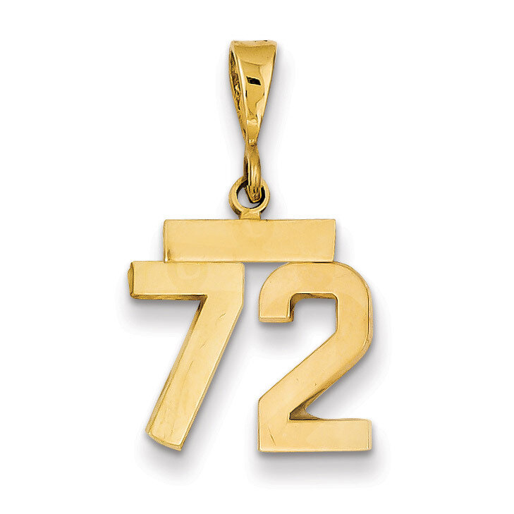 Number 72 Charm 14k Gold Small Polished SP72, MPN: SP72, 883957143828