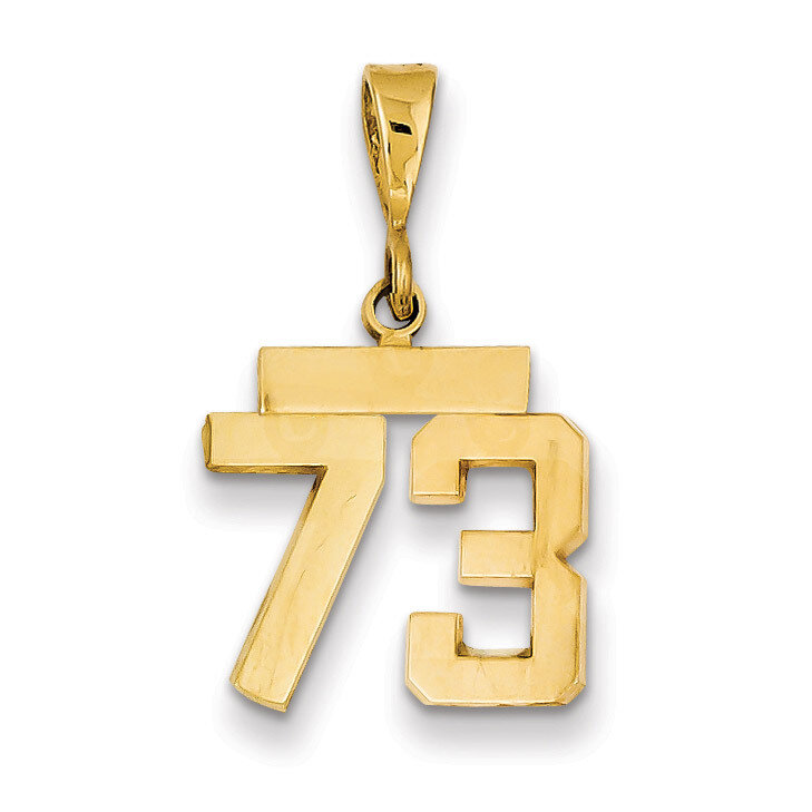 Number 73 Charm 14k Gold Small Polished SP73, MPN: SP73, 883957143859