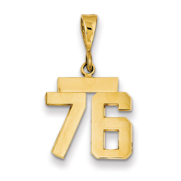 Number 76 Charm 14k Gold Small Polished SP76, MPN: SP76, 883957144764