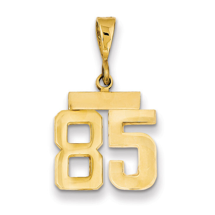 Number 85 Charm 14k Gold Small Polished SP85