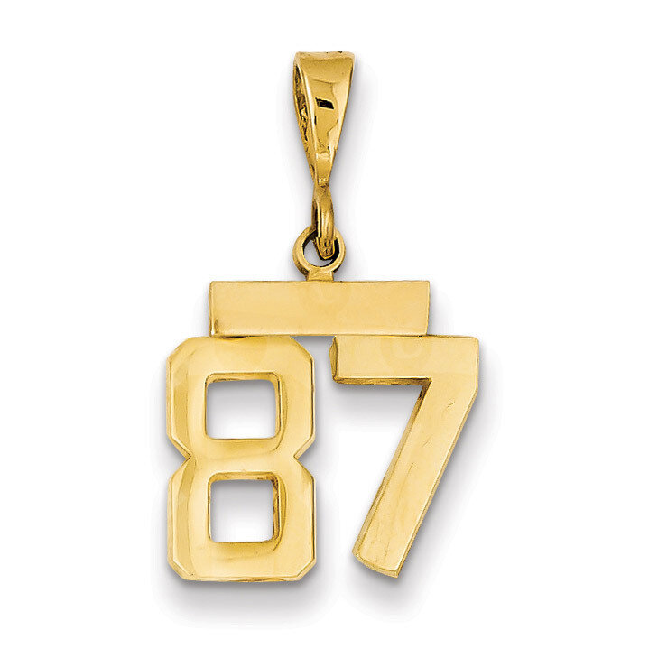 Number 87 Charm 14k Gold Small Polished SP87, MPN: SP87, 883957144870
